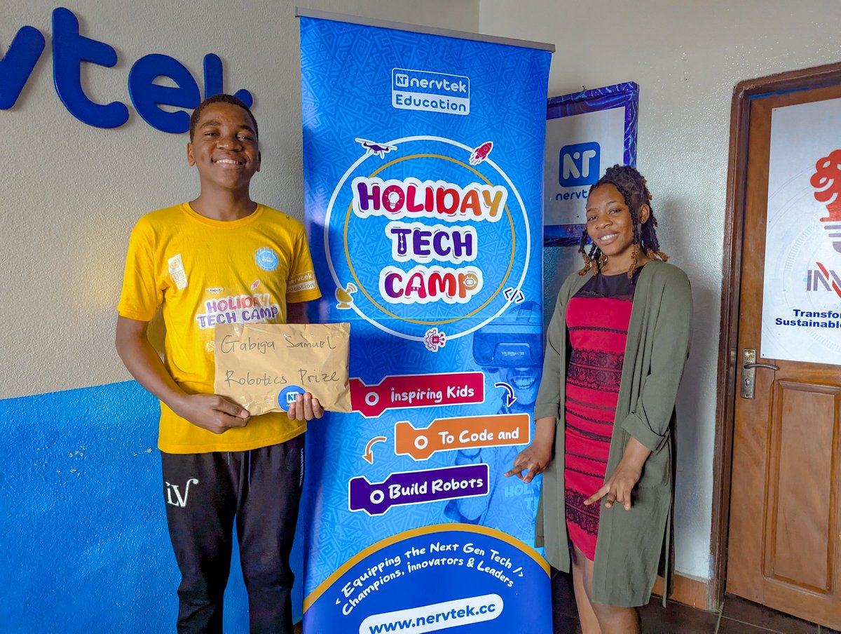 As promised by their robotics instructor Engr. Chung Ndansak, the best robotics students in Level 3 GABIGA SAMUEL and GRACIA EMMANUELA received robotics kits to support their journey in innovation.

#STEM #Robotics #Education #Innovation