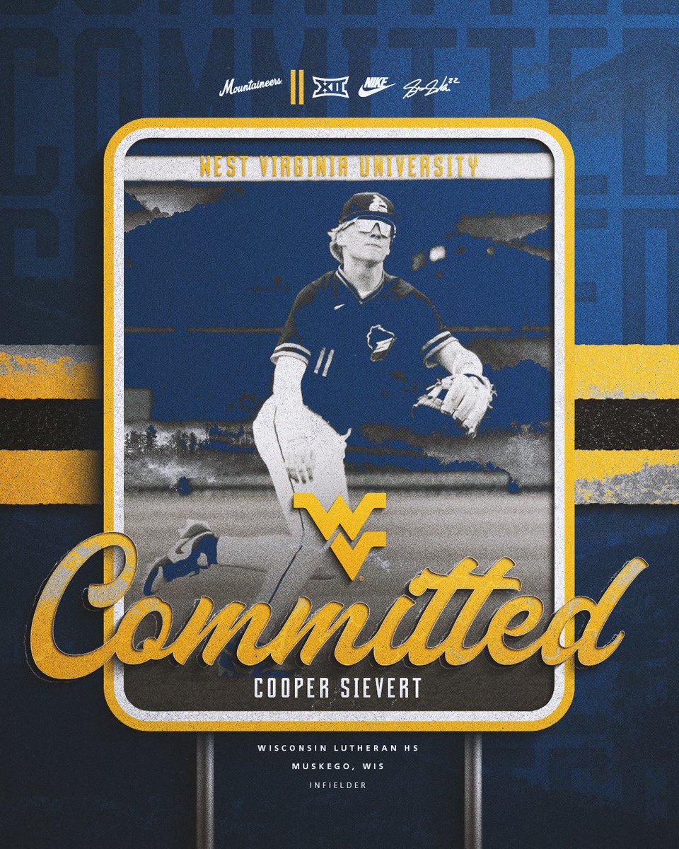 Cooper Sievert (@coopersiev) on Twitter photo I’m excited to announce my commitment to West Virginia University. Thank you to the coach staff at West Virginia for everything. LETS GO MOUNTAINEERS!
#HailWV #AlmostHeaven
<a href="/WL_VikingBsball/">WISCO Baseball</a> <a href="/stiksacademy/">GRB STiKS Baseball</a> <a href="/PrepBaseballWI/">Prep Baseball Wisconsin</a> <a href="/WVUBaseball/">WVU Baseball</a> I’m excited to announce my commitment to West Virginia University. Thank you to the coach staff at West Virginia for everything. LETS GO MOUNTAINEERS!
#HailWV #AlmostHeaven
<a href="/WL_VikingBsball/">WISCO Baseball</a> <a href="/stiksacademy/">GRB STiKS Baseball</a> <a href="/PrepBaseballWI/">Prep Baseball Wisconsin</a> <a href="/WVUBaseball/">WVU Baseball</a>