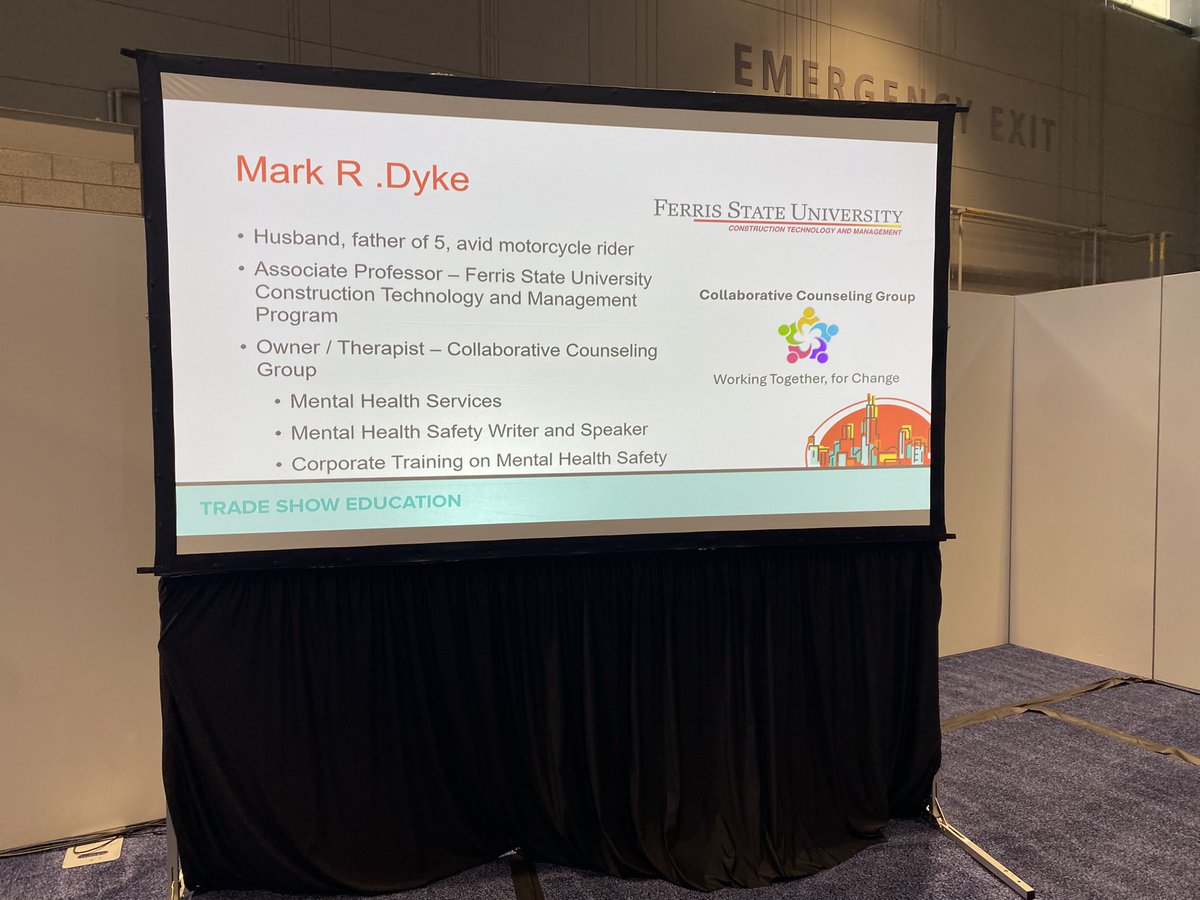 FSUCMPROF's tweet image. Last week, I had the honor of speaking at the NECA convention in Chicago. It was a great event filled with new connections and important conversations. I’m grateful for the opportunity to highlight the importance of adressing mental health safety in the construction industry.