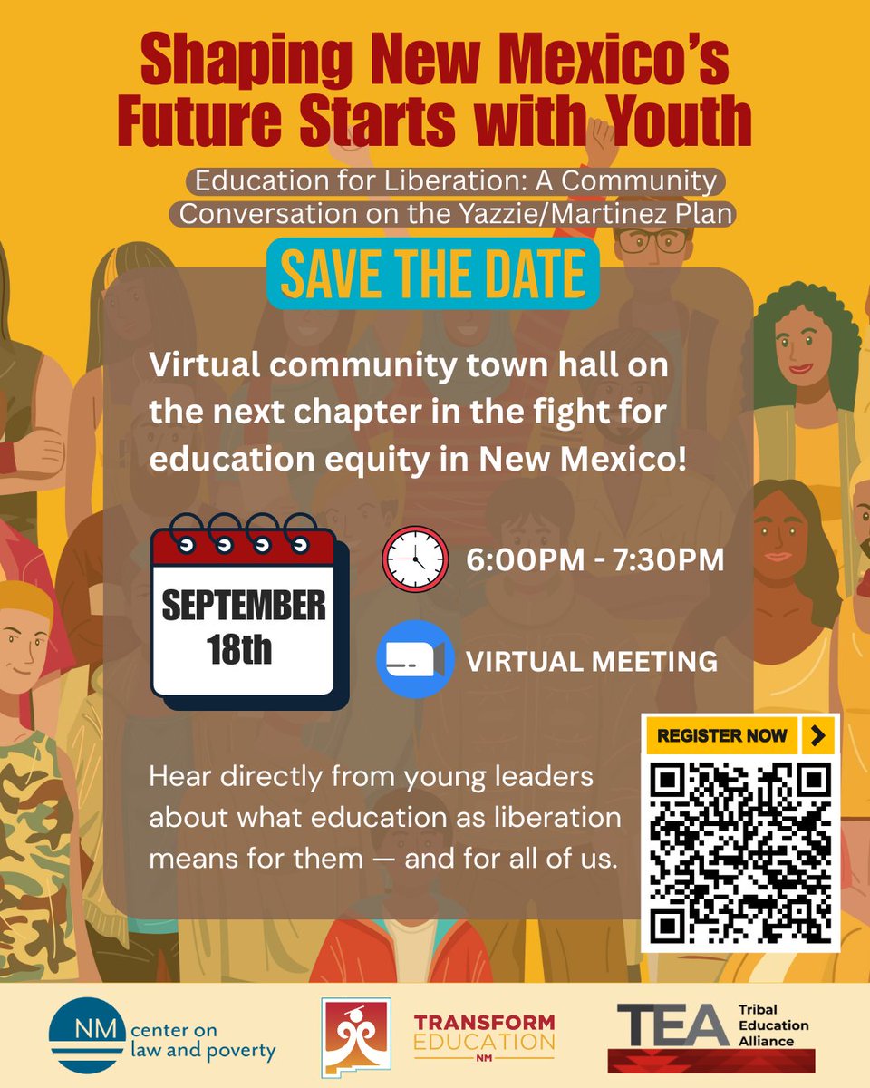 The Yazzie/Martinez Plan still needs your input! Join our partners and community members tomorrow at 6pm to discuss the future of education in New Mexico. To attend, register here ➡️ ow.ly/Nutf50WYpS3 #nmpol