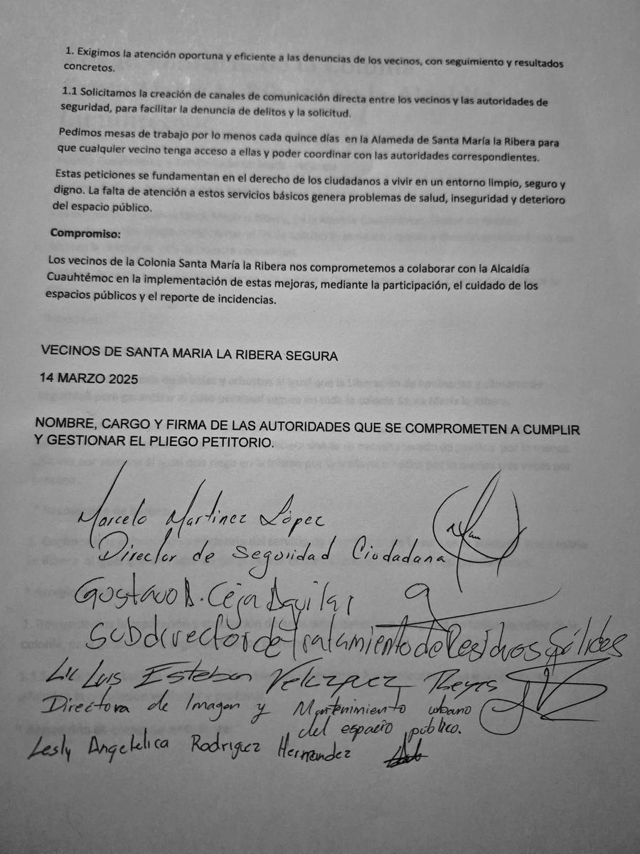 Un  recordatorio sobre las peticiones presentadas de la colonia Sta
 Ma.  La Ribera el 14 de marzo 2025 Todavía no se han resuelto y agradecemos cualquier actualización sobre el tema. <a href="/AlessandraRdlv/">Alessandra Rojo de la Vega</a>
<a href="/AlcCuauhtemocMx/">Alcaldía Cuauhtémoc</a> <a href="/erikayazminrg/">ErikaRg</a>
