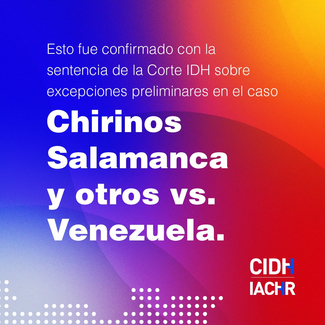 #Venezuela sigue siendo parte de la Convención Americana y debe cumplir con las obligaciones internacionales de #DerechosHumanos.  

En este marco, la Comisión Interamericana tiene la responsabilidad de trabajar por los derechos de cada persona en el país.  

🔗 Sentencia