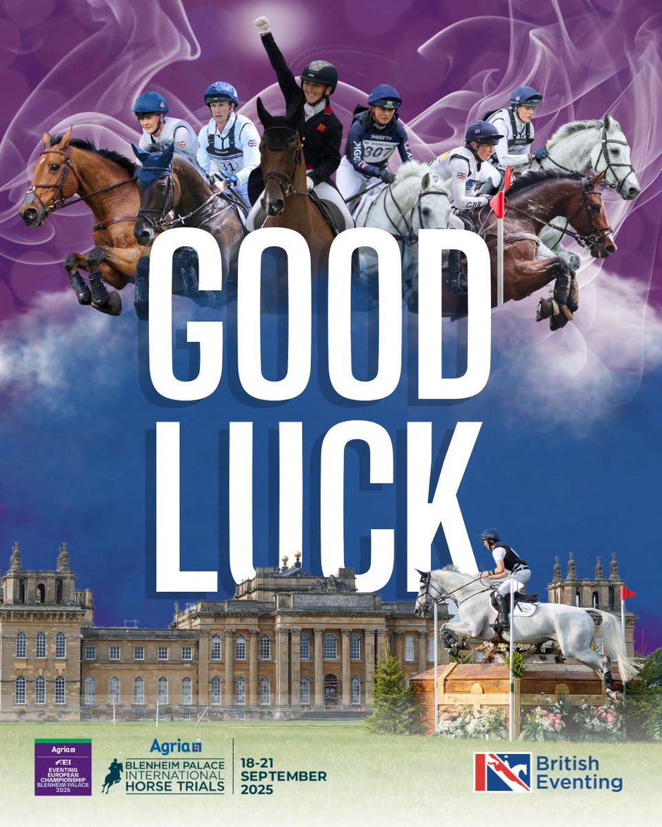 Best of luck to The British Eventing team at the European Eventing Championships at Blenheim Palace this weekend!! Let's bring some medals home 🥇🥈🥉🤞🤞#blenheimpalace #britisheventing #horsetrials