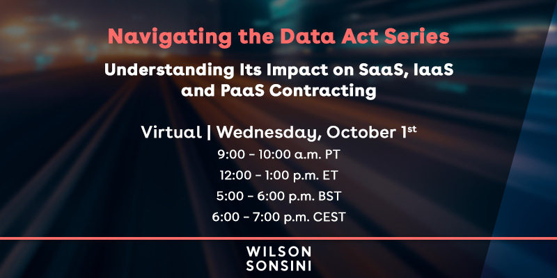 wilsonsonsini's tweet image. The #EUDataAct is now in effect. Join Laura Brodahl, Tom Evans, and Carol Evrard on Oct 1st for compliance insights.
🔺 Data services covered
🔺 Compliance steps
🔺 Contracting implications
🔗 Register: wsgr.com/en/events/navi……
🔗 Insights: wsgrdataadvisor.com/2025/09/eu-dat…