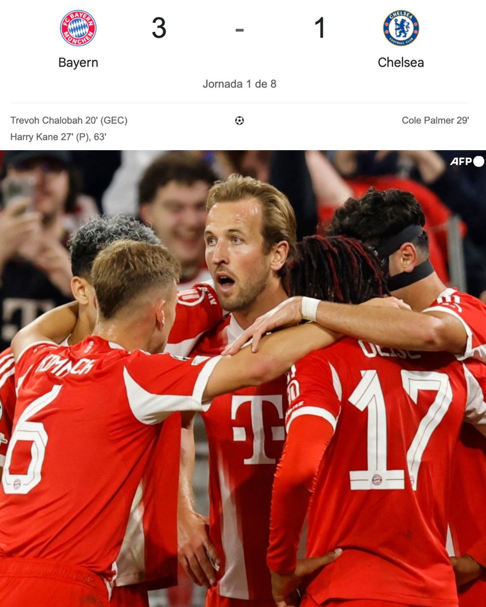 ¡¡EL BAYERN DERROTÓ A LOS CAMPEONES DEL MUNDO!! Con doblete de Harry Kane y un autogol de Chalobah, el Bayern Munich venció al Chelsea en la primera jornada de la nueva Champions League. Cole Palmer intentó liderar la reacción blue, pero el esfuerzo de los campeones del mundo,
