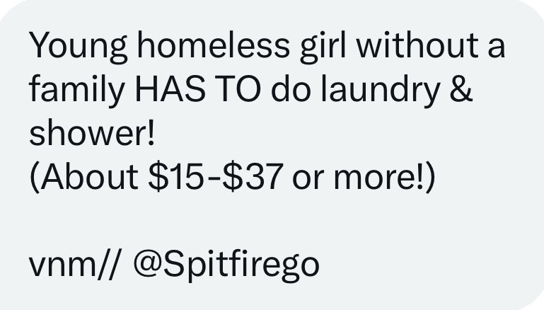 I must KEEP MY JOB!!!

I’ve run out of clothes to wear. Everything I own is dirty, including me &amp; my uniform.

It’s really important that I can get to the laundromat tonight &amp; shower too.

I can’t work like this pls.