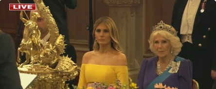 Our beautiful First Lady is holding court.