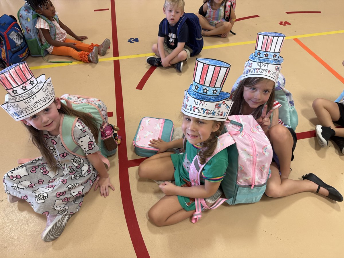 Happy Constitution Day from Kindergarten! 🇺🇸📜 We are learning about the rules that help keep us safe and kind to each other. We love celebrating the birthday of our Constitution!