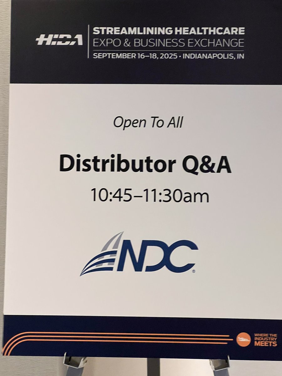 NDC_Inc's tweet photo. Our team shared our priorities and where we're headed next during the Distributor Q&A this morning at @HIDAorg .
#simpow #streamlininghealthcare25 https://t.co/iQLhNHiD1A