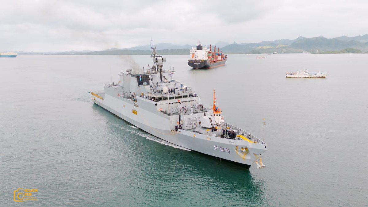 NetramDefence's tweet image. INS Kadmatt, India’s indigenous ASW corvette, docks at Suva on  goodwill visit during a 3-month deployment. This visit deepens India and Fiji&apos;s maritime ties through professional exchanges, community outreach, and India&apos;s MAHASAGAR vision. #IndianNavy #INSKadmatt #Fiji #MAHASAGAR
