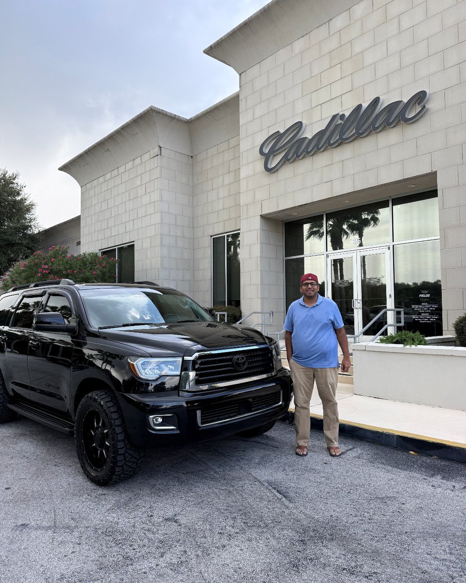 FieldsCadillac's tweet image. Congrats to Mathew A. on his Toyota Sequoia from our Fields Pre-Owned lineup—strength, capability &amp;amp; presence in every drive. Thanks to Dennis Parker for the expert guidance! Start your journey at fieldscadillacstaugustine.com. | #FieldsCadillac #FieldsFamily #FieldsPreOwned #FieldsAuto