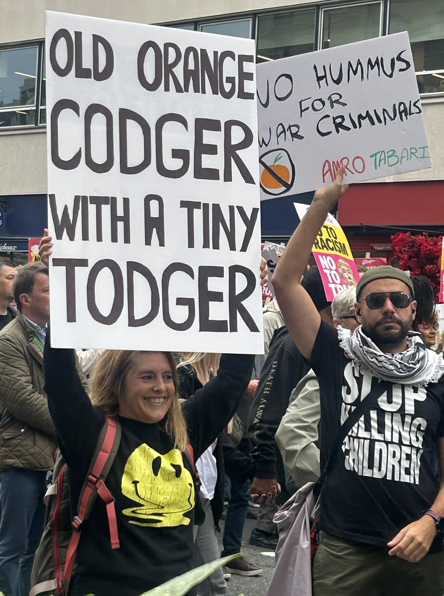 allyc375's tweet image. As ever there were some brilliant placards on the  #StopTrumpProtest march. Some could only have been British. You see @POTUS, not only do we find you abhorrent, we also find you ridiculous.  💪🇬🇧