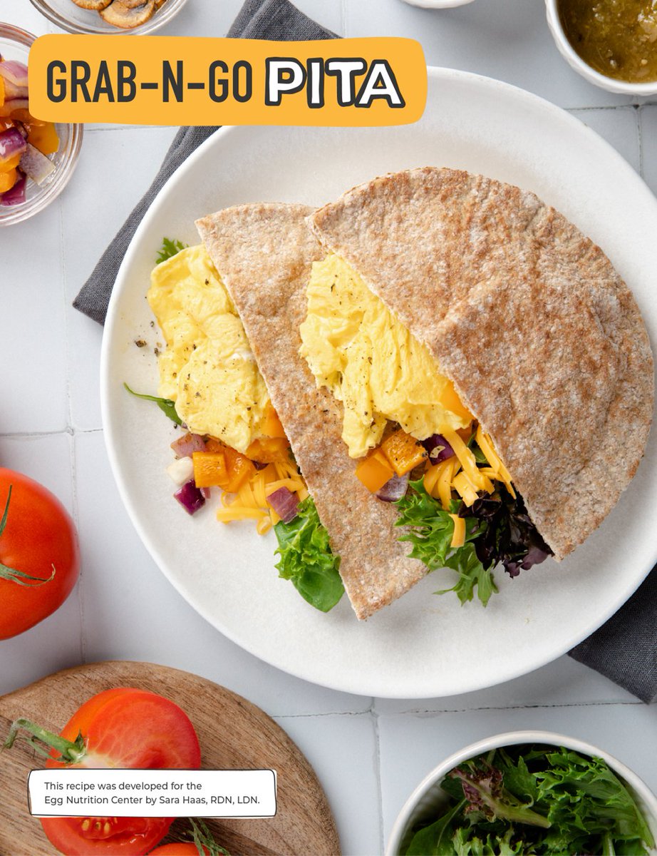 This Grab-n-Go Pita is packed with fluffy scrambled eggs, fresh veggies, and cheese—all tucked into a whole grain pita for a balanced bite that keeps everyone fueled through busy school days. 

incredibleegg.org/recipe/grab-go…