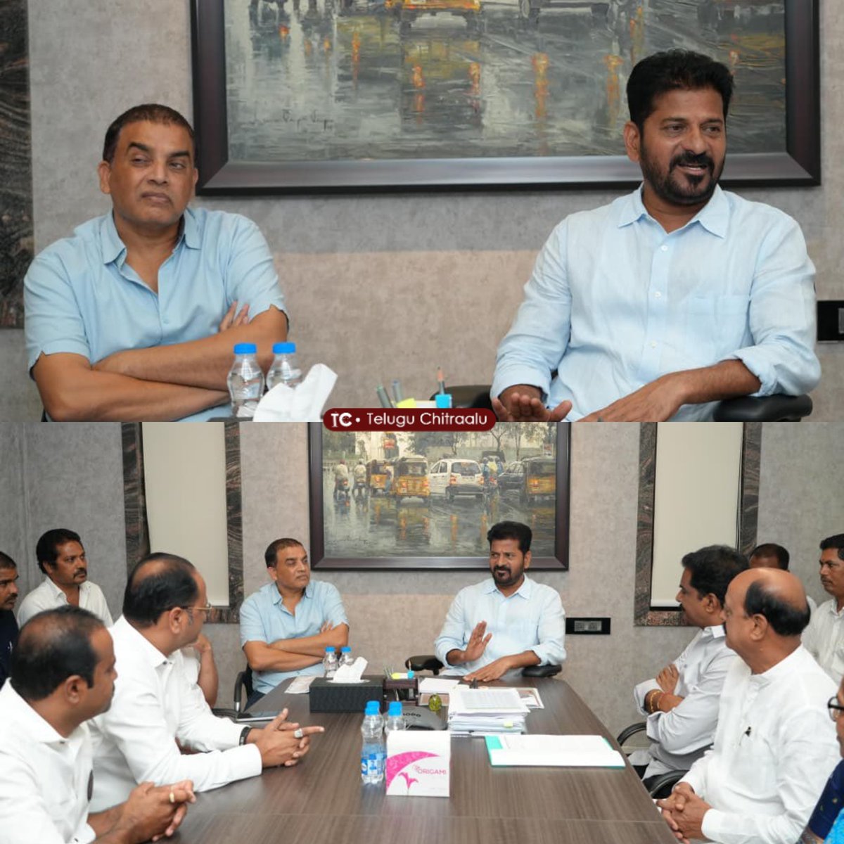 CineChitraalu's tweet image. Telugu Film Industry Employees and Producer #Dilraju met CM #RevanthReddy 

Small  budget producers must be supported.

There was also an informal discussion with the CM regarding hikes and premiers

Plans are underway to provide health insurance for film workers.