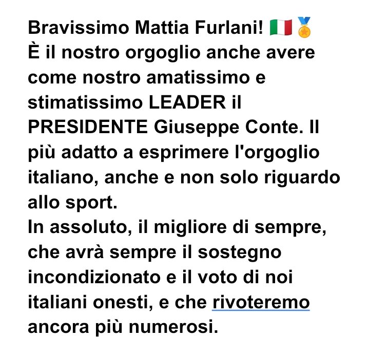 SoniaDePergola's tweet photo. @GiuseppeConteIT @GiuseppeConteIT
#IoStoConConte
#ConteilmioPresidente
#ConteilnostroPresidente
#IoRiVotoConte
#ContePresidente
#AndateAVotare
#Movimento5Stelle https://t.co/RPo21kUGJn
