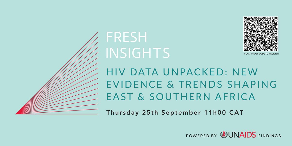 Don't miss our next Fresh Insights session!💡

This month, we're unpacking the HIV data and the new evidence &amp; trends shaping East &amp; Southern Africa!

📍25 September

⏰11.00 - 11.30 CAT

Link to register👇🏿
zoom.us/meeting/regist…