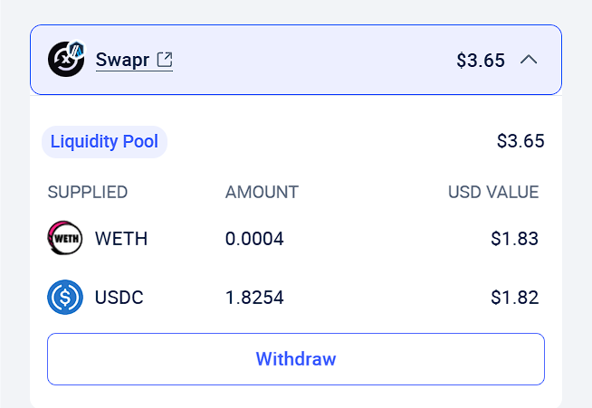 0xAsta's tweet photo. we can directly pull out money from LPs via @Rabby_io now??

goddamn, rabby shippin! https://t.co/mTJRbFmMua