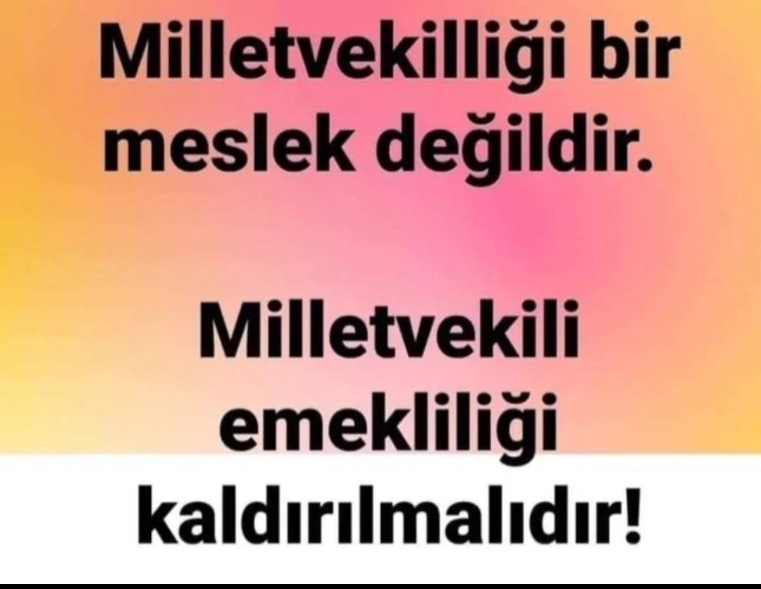 Serdar Arseven (@sarseven) on Twitter photo 📌 Milletvekilliği meslek değildir.
📌 Milletvekili emekliliği kaldırılmalıdır.
📌 Ben böyle diyorum...
Ya siz❓️
<a href="/TBMMresmi/">TBMM</a>
<a href="/NumanKurtulmus/">Numan Kurtulmuş</a>
<a href="/parlamenterler/">parlamenterlerbirligi</a> 📌 Milletvekilliği meslek değildir.
📌 Milletvekili emekliliği kaldırılmalıdır.
📌 Ben böyle diyorum...
Ya siz❓️
<a href="/TBMMresmi/">TBMM</a>
<a href="/NumanKurtulmus/">Numan Kurtulmuş</a>
<a href="/parlamenterler/">parlamenterlerbirligi</a>