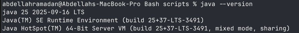 abdel_ramadhan's tweet image. All set with Java 25
Going to see what this LTS has to offer.
#Java25 #JDK25 #OpenJDK