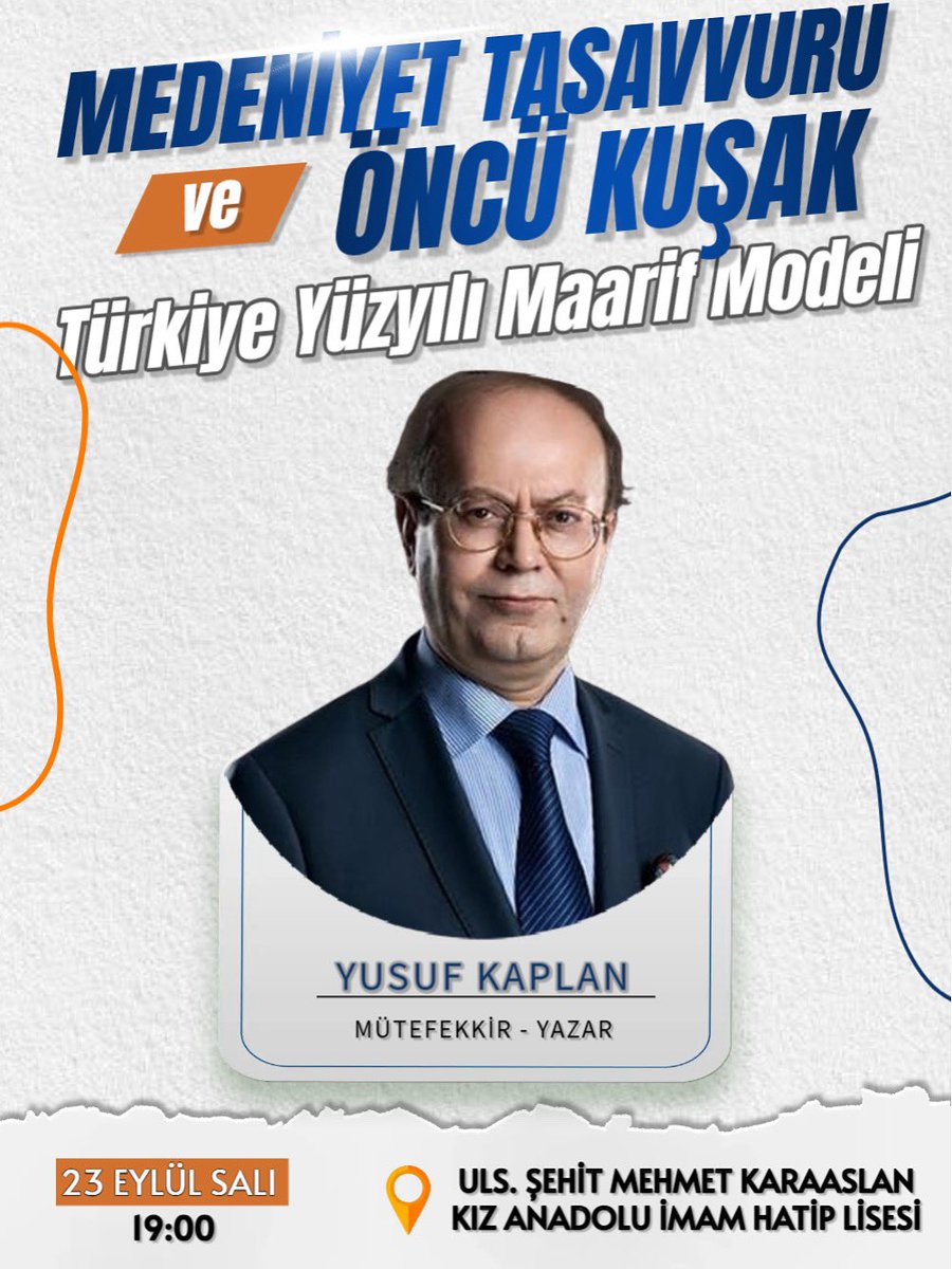 📢 Eğitim-Bir-Sen Bahçelievler üyelerimize özel buluşma!

Türkiye Yüzyılı Maarif Modeli: Medeniyet Tasavvuru ve Öncü Kuşak
🎙 Yusuf Kaplan
📅 23 Eylül Salı – 🕖 19.00
📍 Şehit Mehmet Karaaslan Kız AİHL

#TürkiyeYüzyılıMaarifModeli #EBSBahçelievler 
<a href="/ebsistanbul1/">ebsistanbul1</a> <a href="/yenisafakwriter/">yusuf kaplan</a>