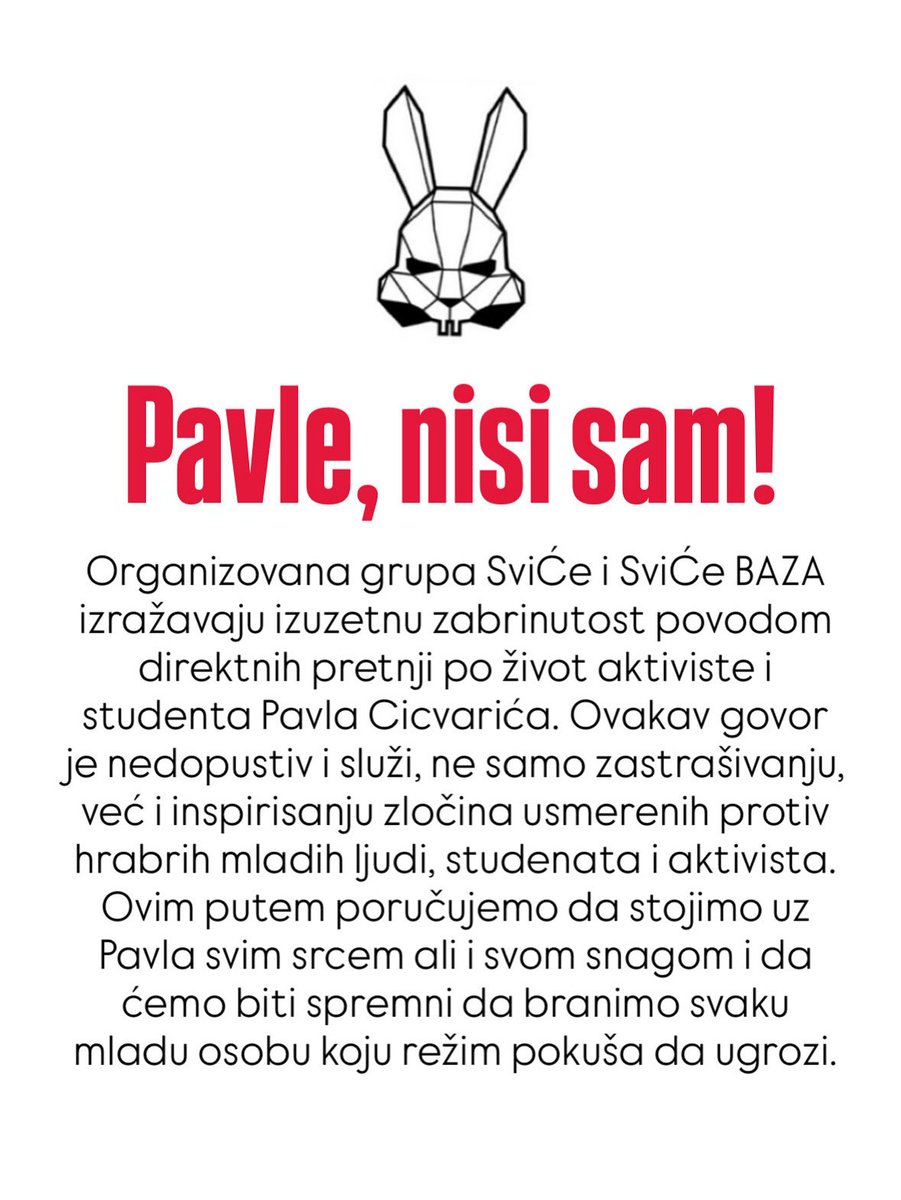 svice_rs's tweet image. Puna podrška @Pavle_Cicvaric ✊🏽