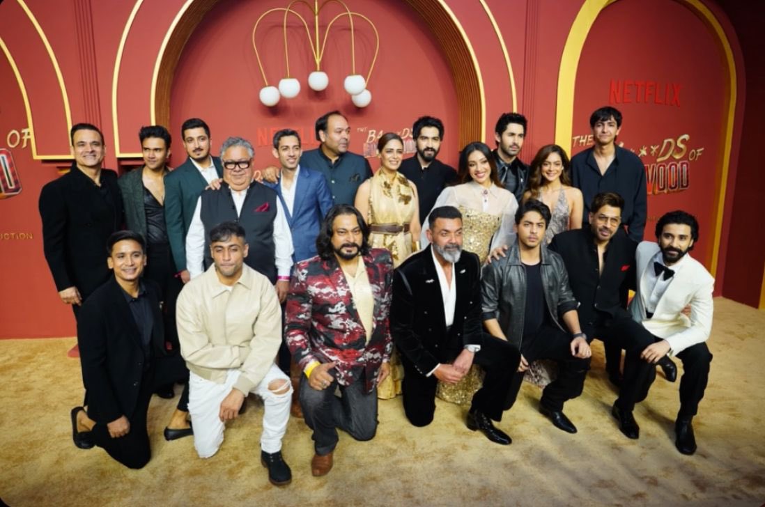 From debut director Aryan Khan to the brilliant creators Bilal Siddiqi &amp; Manav Chauhan, and the amazing cast and producers, the full team of The Bads of Bollywood came together to celebrate their big night! 🎬✨ A night full of energy, talent, and star-studded moments! 🖤💫