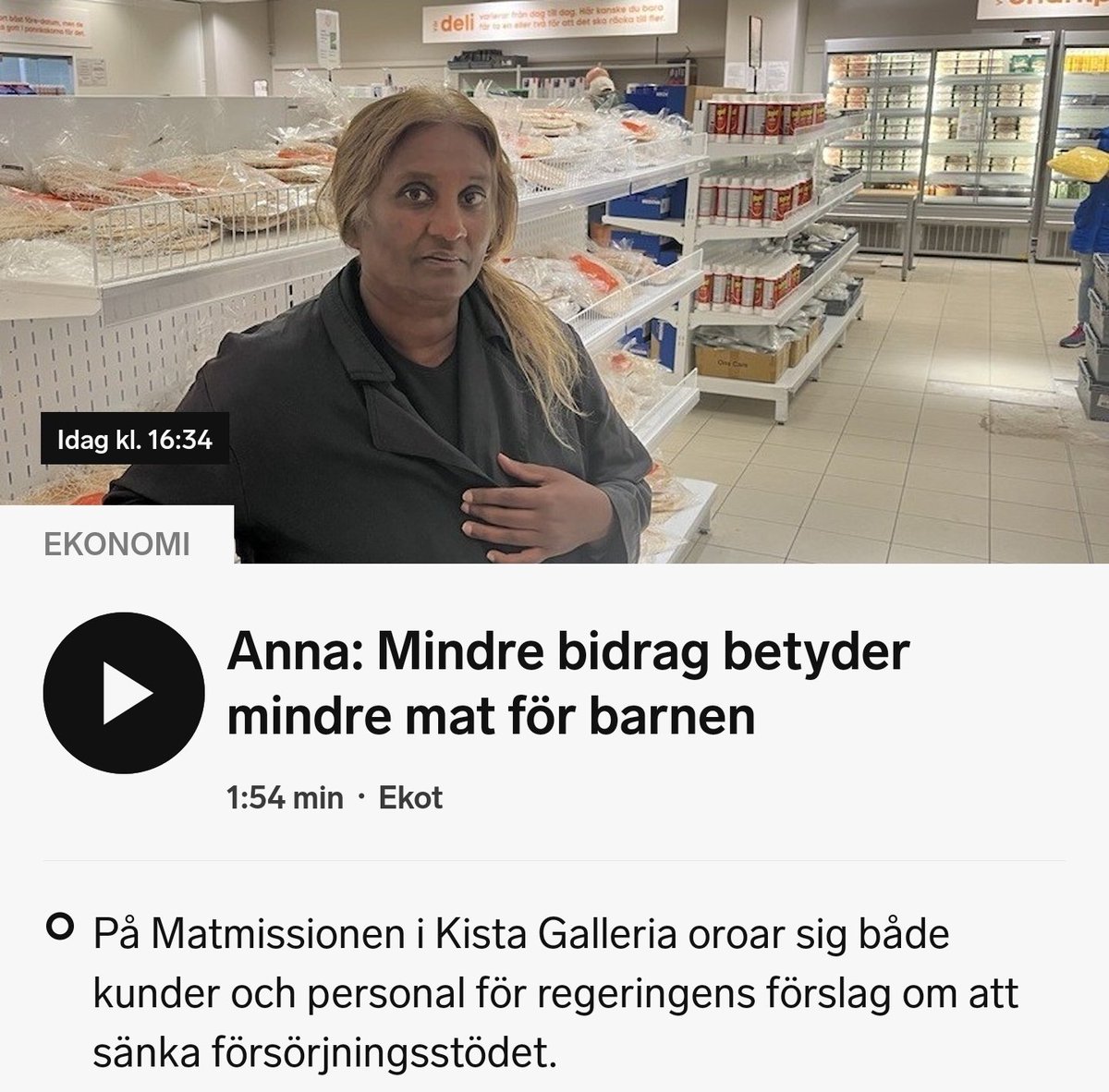 InteSosse 🪓🇸🇪🇺🇦 (@intesossese) on Twitter photo Här besöker <a href="/sverigesradio/">Sveriges Radio</a> lågprisbutik i Kista eftersom de anser att de som handlar där är mest representativa för svenska folket!
Detta besök anser SR ger en nyanserad bild av vad folk i allmänhet 🙈 tycker om regeringens förslag.
🤷🙈😅🤬👺👹😱🙉😤💩🤡👀🙈 Här besöker <a href="/sverigesradio/">Sveriges Radio</a> lågprisbutik i Kista eftersom de anser att de som handlar där är mest representativa för svenska folket!
Detta besök anser SR ger en nyanserad bild av vad folk i allmänhet 🙈 tycker om regeringens förslag.
🤷🙈😅🤬👺👹😱🙉😤💩🤡👀🙈
