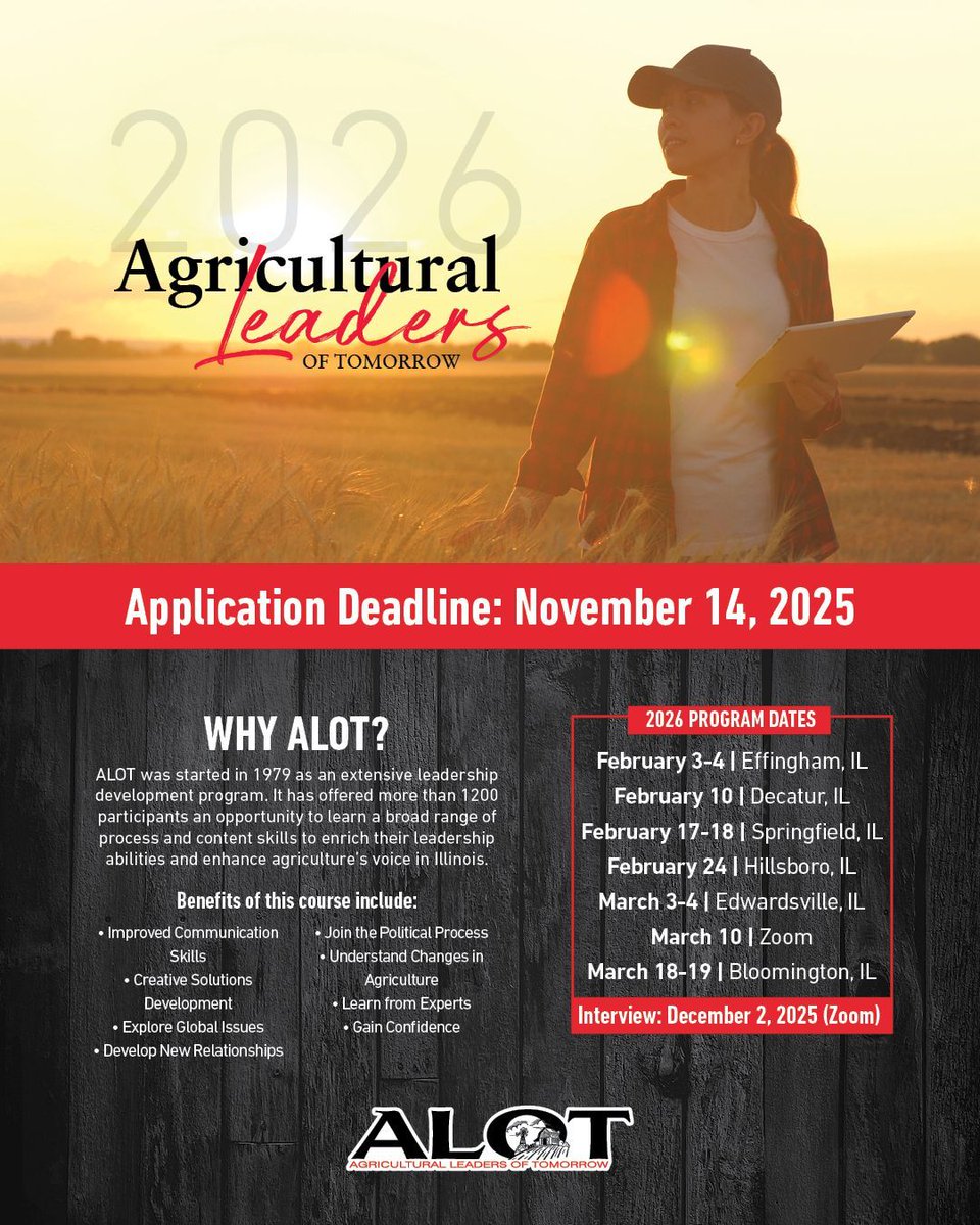 Program Details:
•ALOT Program Information and Application: explore.ilfb.org/alot/
•Application Deadline: November 14, 2025
•Zoom Interviews: December 2, 2025