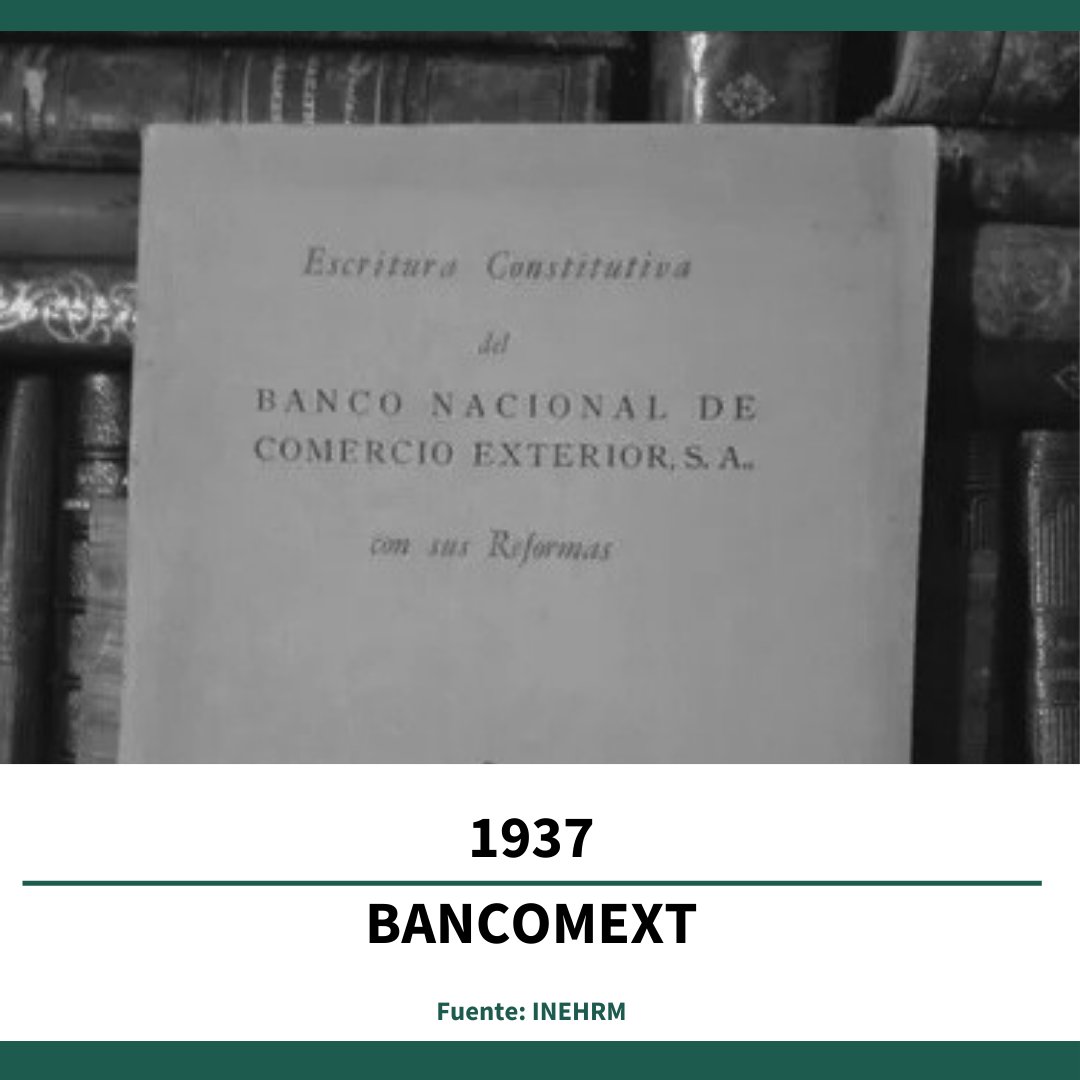 🌐 El 8 de junio de 1937 se funda el Banco Nacional de Comercio Exterior (Bancomext) para promover y desarrollar el comercio exterior de México.
Opera otorgando créditos y garantías, de forma directa o mediante banca comercial e intermediarios financieros no bancarios, con la