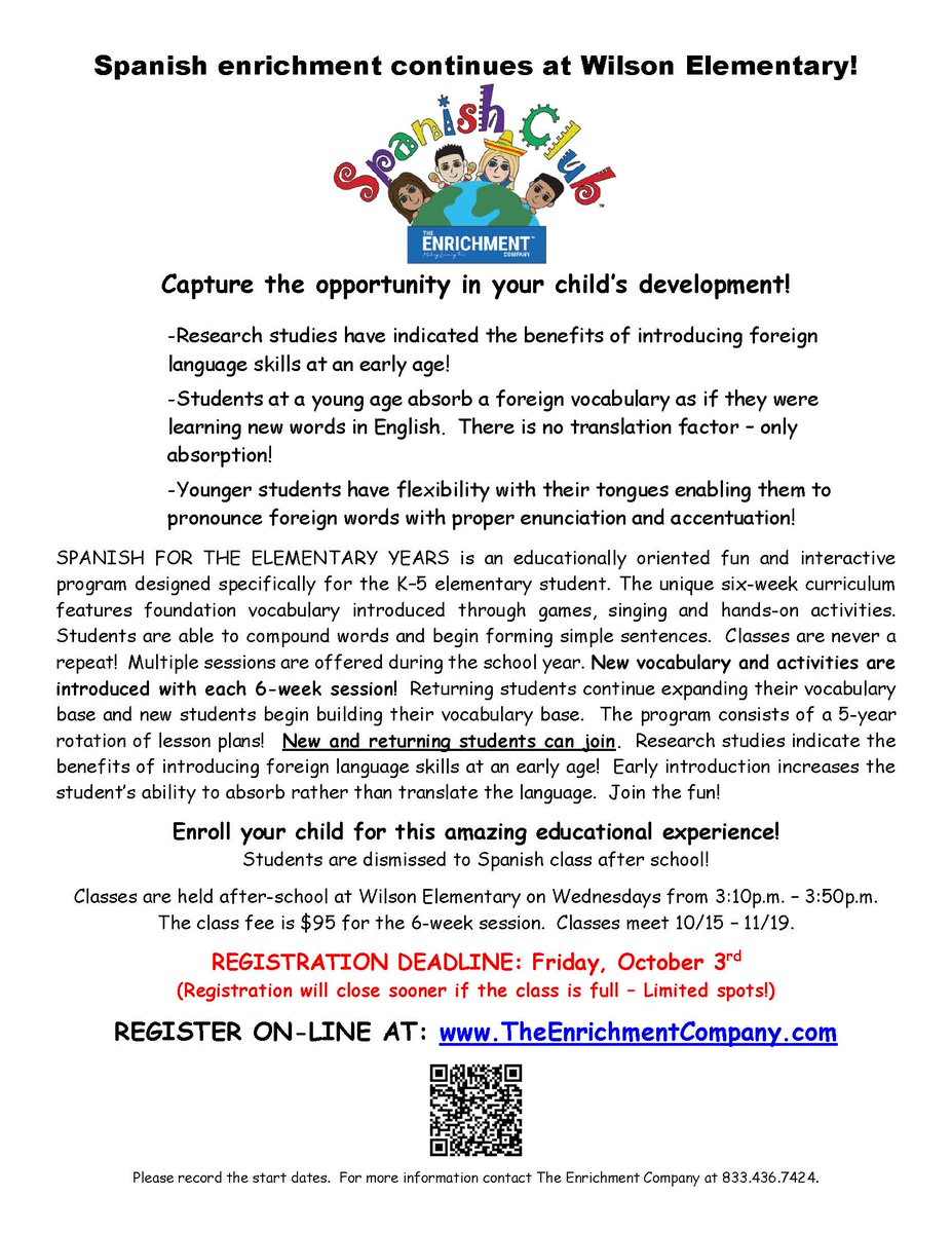 📣 Wilson Community Education Update!
We’re excited to share three elementary school program offerings!  For details and registration info, contact the Wilson CSD Community Education Office.