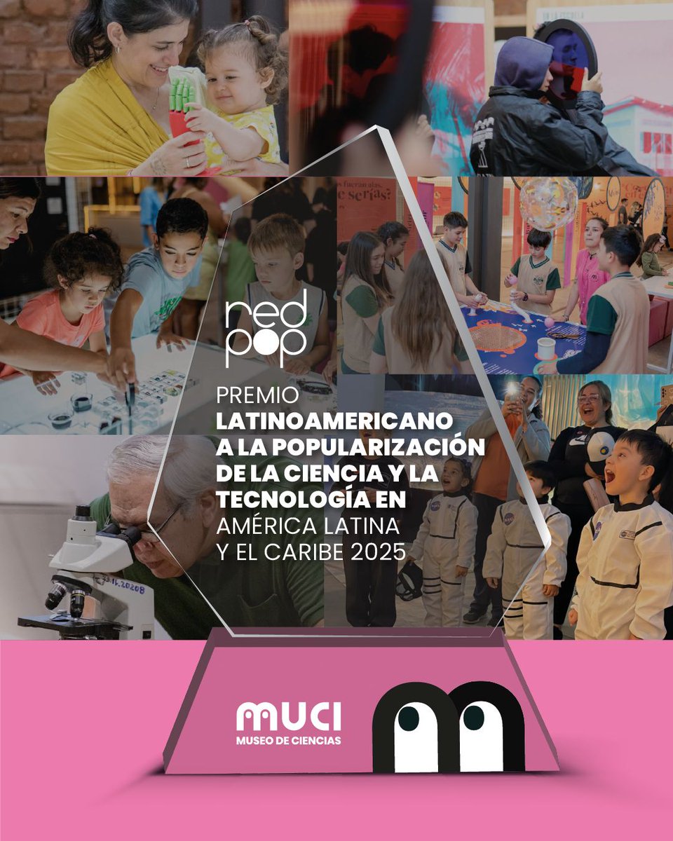 muci_py's tweet image. 🏆 ¡El MuCi ganó el Premio Latinoamericano a la Popularización de la Ciencia y la Tecnología 2025 de RedPOP con el TatakuaLab!
Gracias a cada persona que vive y comparte con nosotros este sueño de un museo que inspira y transforma 🤓✨
¡Arriba la ciencia, arriba Paraguay! 🇵🇾