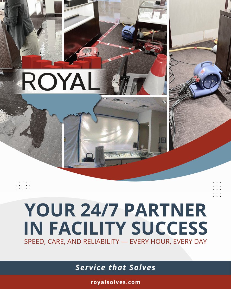 RoyalSolves's tweet image. Always On, Always Ready ☀️🌙 Emergencies don’t follow a 9-to-5 schedule — and neither do we. ROYAL’s in-house team is here day and night, ensuring your facility needs are handled with speed, care, and reliability. Because peace of mind shouldn’t clock out.