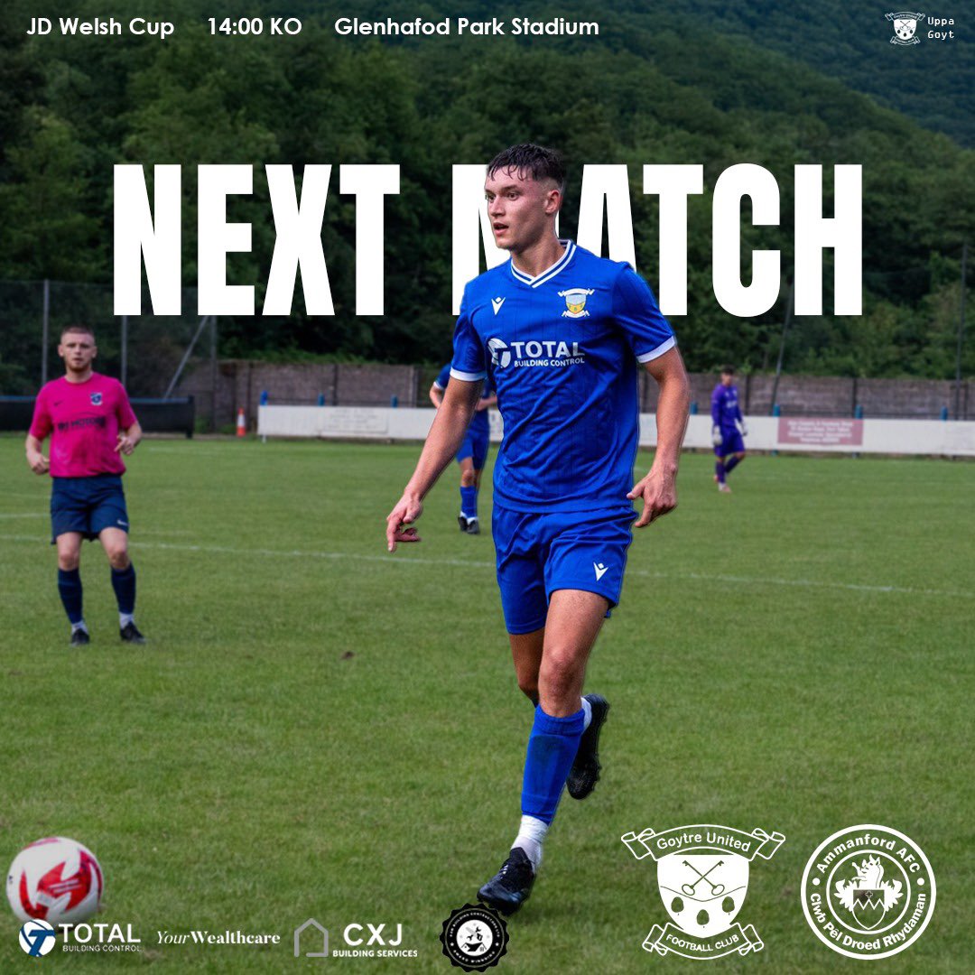 GoytreUtd's tweet image. ⚽️ NEXT MATCH!

We return to Glenhafod Park this Saturday as we host high flying Ammanford in the JD Welsh Cup!

📅 Saturday 20th September
⏰ 2:00pm KO
🏟️ Glenhafod Park, SA13 2YP
💷 Adult - £5
       Concession - £3
       Under 12 - Free

#UppaGoyt