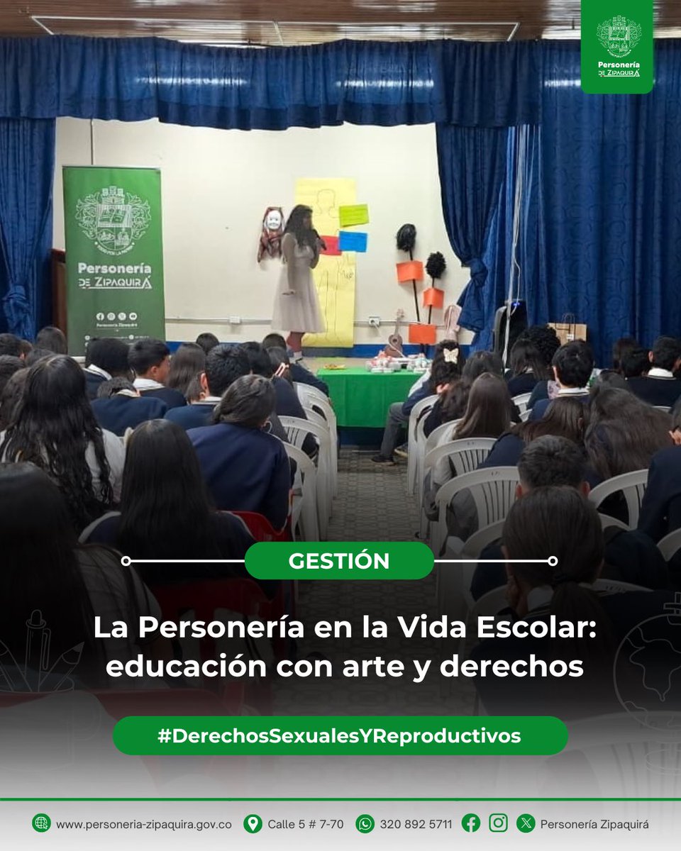 La Personería en la Vida Escolar: educación con arte y derechos 🙌📚

Seguiremos llegando a más colegios para promover los derechos de la juventud. 💪✨

#PersoneríaEnLaVidaEscolar #DerechosSexualesYReproductivos #FaisulyBlancoGonzález