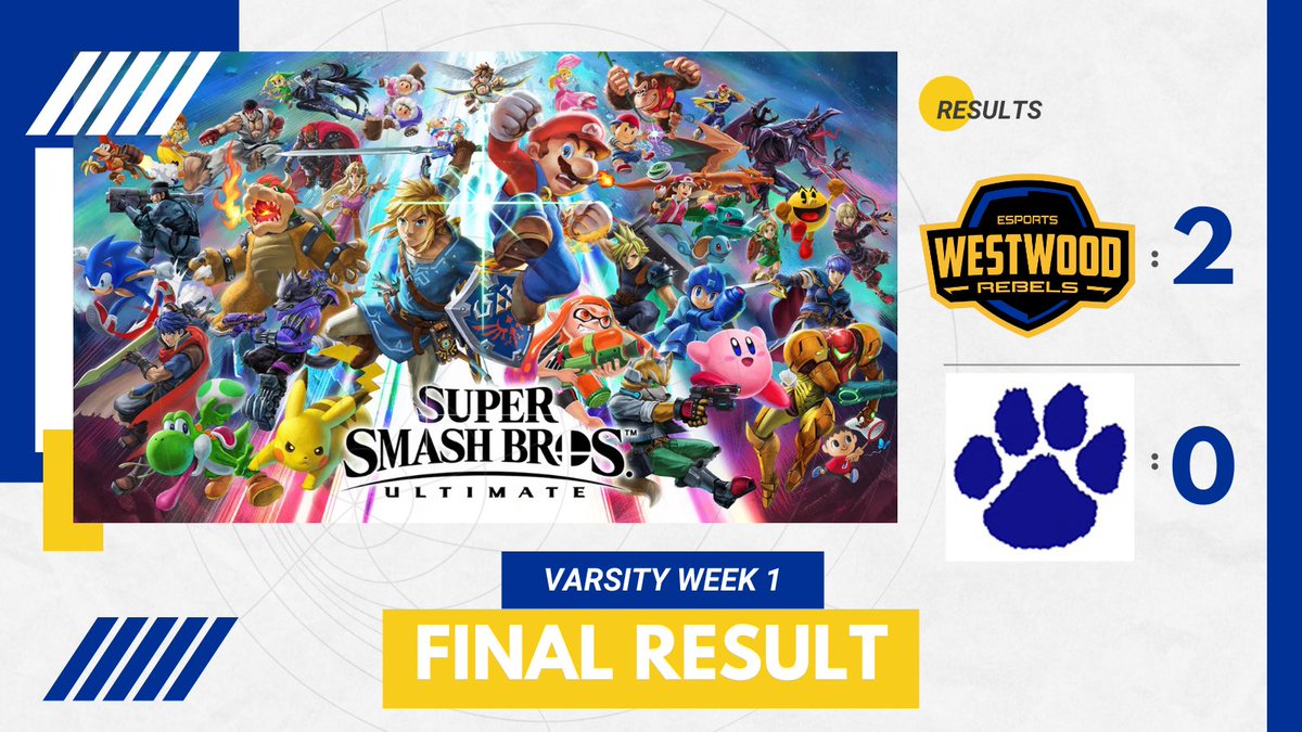 The SSBU team starts the year off with a win!! 

<a href="/WCSDRebels/">Westwood Schools</a> 

#Esports #IAHSEA #SSBU