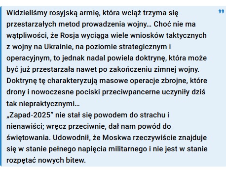 ZaZdzislaw's tweet image. UROCZE!
Czołowy brytyjski kremlinolog, Mark Galeotti, ujawnił, że ćwiczenia #Zapad2025 obnażyły ​​słabości rosyjskiej armii #TheSpectator 
Nareszcie Unia i USA zatrzymają wyścig zbrojeń i przestaną straszyć swoich obywateli wizją marszu Putina na Berlin. @Horus543