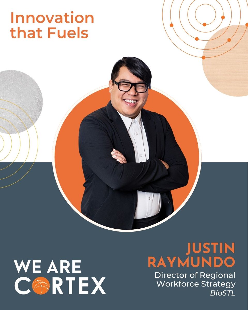 CortexSTL's tweet image. At Cortex District member @BioSTL, Justin Raymundo is working to ensure St. Louis’s innovation economy grows with its people — not apart from them: cortexstl.org/newsroom/blogs… #RevisitingWeAreCortex #WeAreCortex #InnovationThatFuels