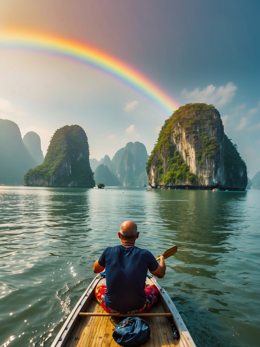 Ha Long Bay, located in northeast Vietnam, is beloved for its blue waters and spread of limestone islands, all occupied by tropical trees and wildlife.