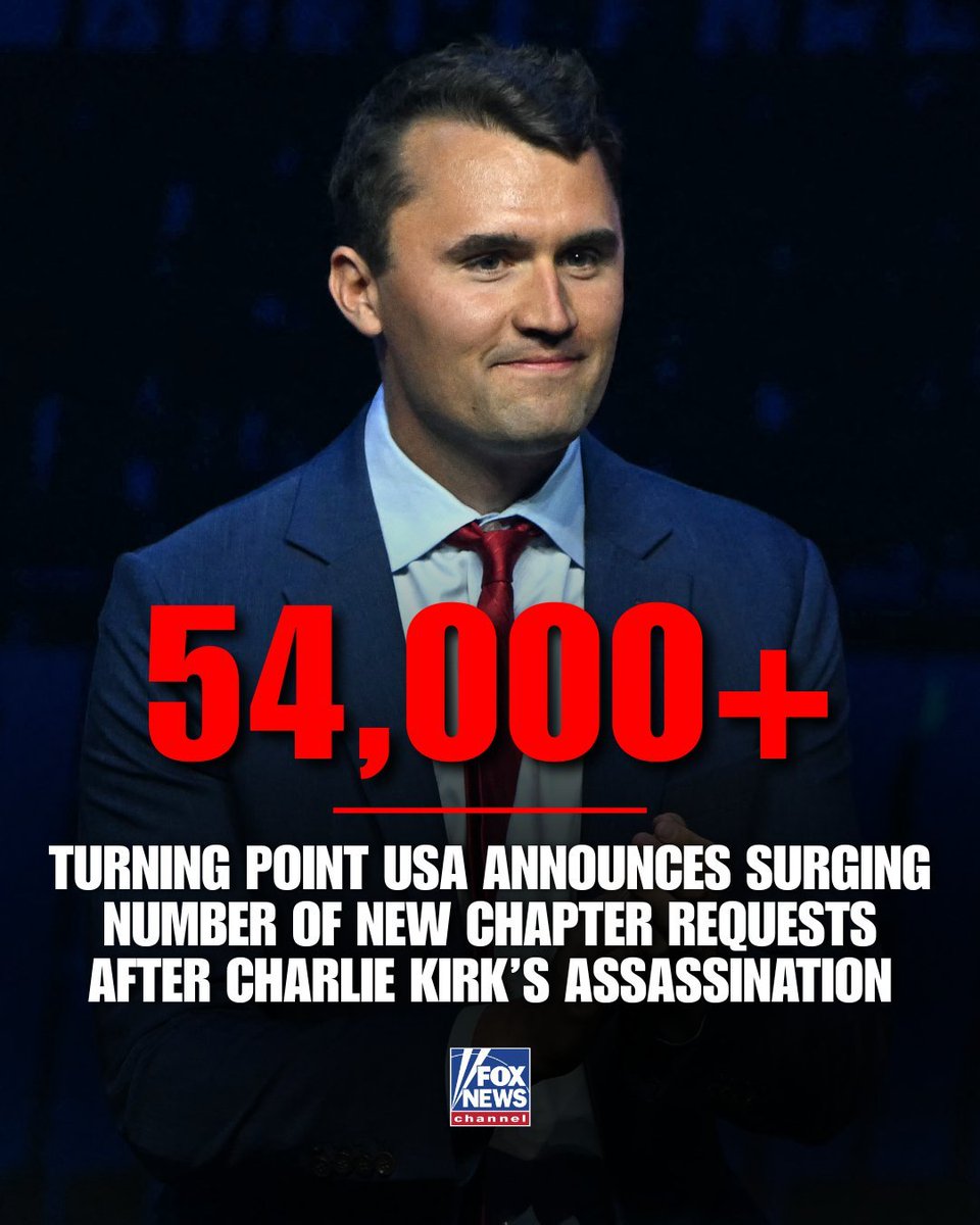 BREAKING: 🚨  Over 54,000 new CHAPTER REQUESTS since Charlie Kirk's ass-ssination. 

The senseless m-rder of Charlie Kirk has changed a nation for an entire generation.