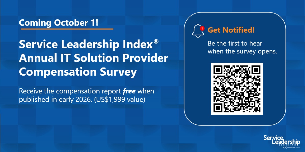 Attention IT solution providers! Want to get your hands on the S-L Index 2026 Compensation (Remuneration) Report in early 2026 for FREE (US$1,999 value)? Participate in our compensation survey opening October 1.

Get notified when the survey opens: ms.spr.ly/6047sWJFV
