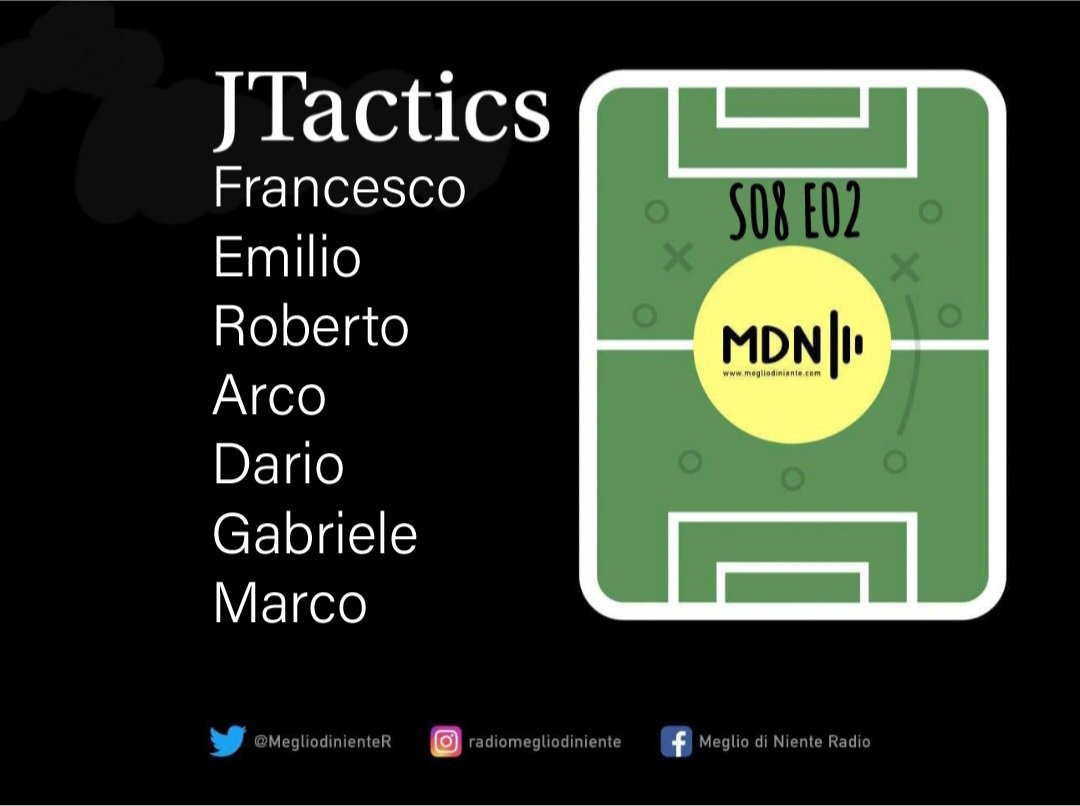 J-TACTICS (S08 E02).
Domani, una nuova puntata di #JTactics
Focus su: vendemmia di gol e vittoria in #JuveInter, e pirotecnico pareggio in #JuveBorussia #ChampionsLeague
Siamo l'unico podcast che scommette Gol+over se gioca la #Juve 
Link del canale:
open.spreaker.com/A4NZ/v80rdx8e
