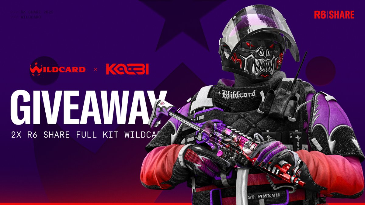 MadeByKOOBI's tweet image. 🎁 2x R6 Share Full Kit Wildcard Giveaway 🎁
▶️ Follow @MadeByKOOBI & @Wildcard_GG
▶️ Like & Retweet
▶️ Tag 2 friends
The winners will be drawn on 25.09.2025