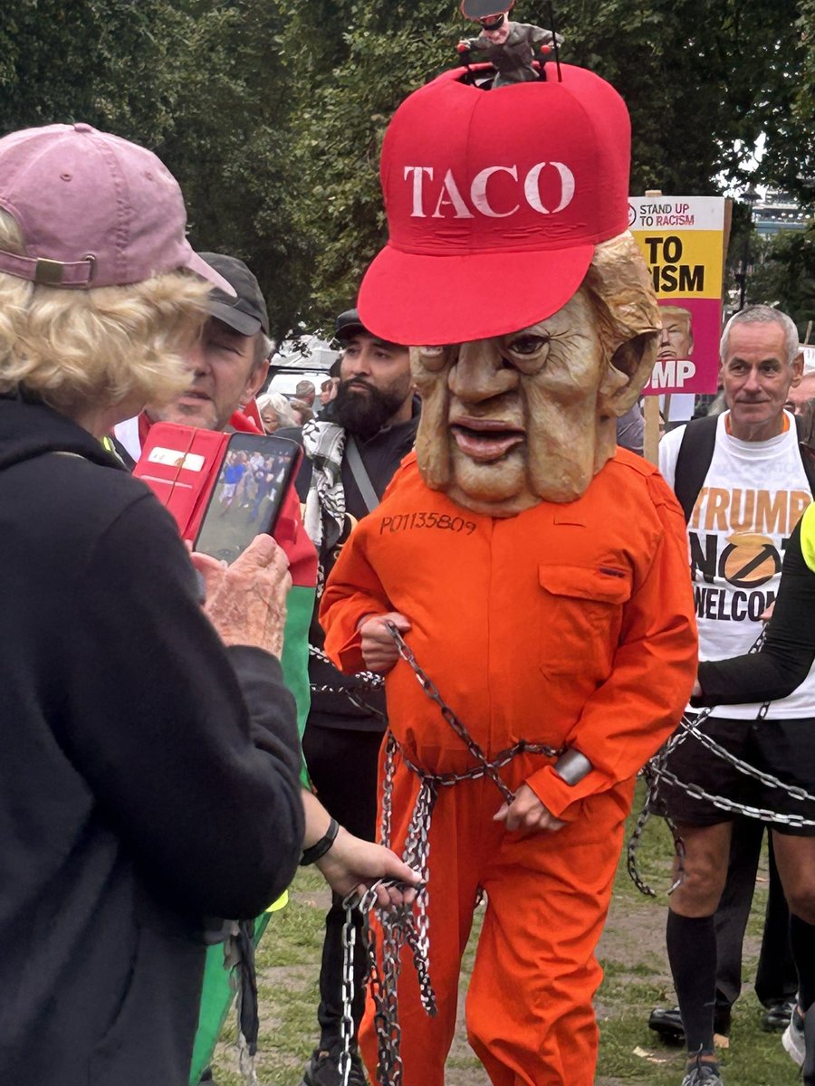 allyc375's tweet image. There were some people on #StopTrumpProtest march who went to enormous lengths to ensure the message got out that @POTUS is not only a criminal, sexual predator, &amp;amp; a monster he is also utterly ridiculous. We all think so including the King #trumpnotwelcomehere . 💪🇬🇧