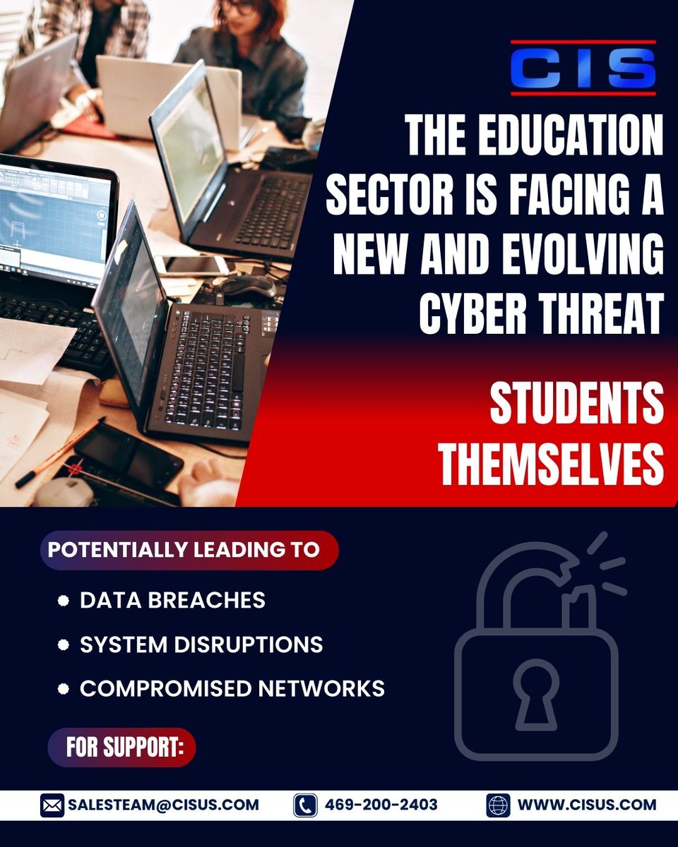 ComputerIntSvc's tweet image. The education sector is facing a new and evolving cyber threat: students themselves.

The widespread use of educational technology has opened new vulnerabilities, with students sometimes unintentionally or even maliciously exploiting security gaps.

This can lead to data…