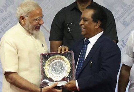 பாரதப் பிரதமர் திருமிகு நரேந்திர மோடி அவர்கள் தமது 76ஆம் அகவையில் இன்று அடியெடுத்து வைப்பது பெருமகிழ்ச்சிக்குரியது! தமது பணித்திறத்தாலும், தொலைநோக்குப் பார்வையாலும், நமது நாடு, பாதுகாப்பு, முன்னேற்றம் காண வைத்துள்ள அவர், பல்லாண்டு பல்லாண்டு  வாழ வாழ்த்துகிறேன்! <a href="/PMOIndia/">PMO India</a>