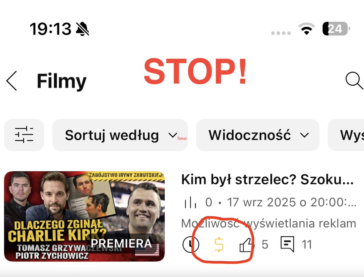 PiotrZychowicz's tweet image. Film jeszcze nie miał premiery, a już demonetyzacja!🤯
👉 youtube.com/watch?v=7gMUhA…
Jak widać są tematy, których lepiej nie poruszać.
Tym bardziej zapraszam do obejrzenia. 
Zaczynamy o 20.00. 
Bądźcie z nami!
@TomaszGrzywacz3
