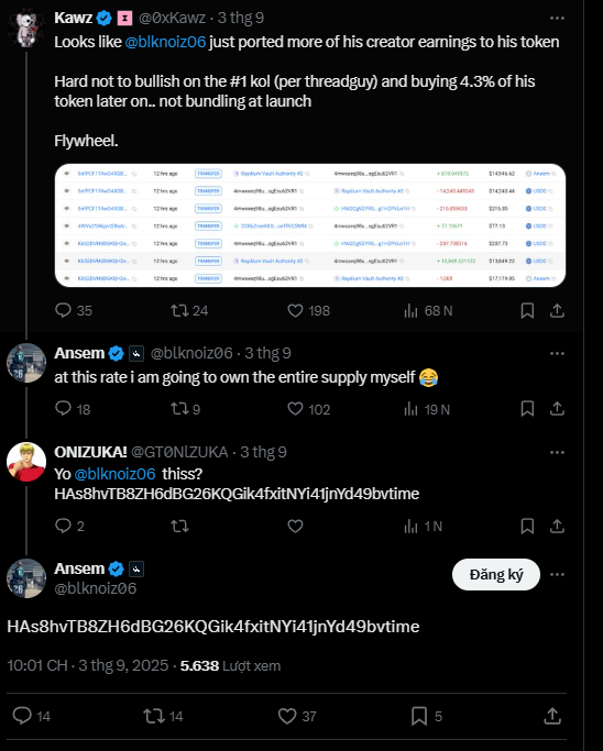Chalyiii's tweet photo. @blknoiz06 $Ansem là Token do chính a ấy tạo. 
HAs8hvTB8ZH6dBG26KQGik4fxitNYi41jnYd49bvtime https://t.co/HzBJBOTm8O