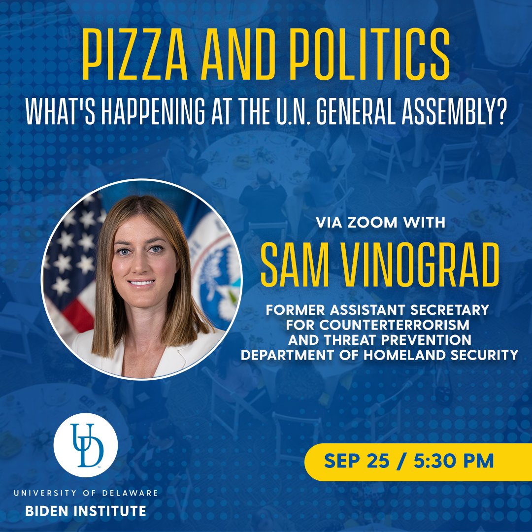 Don’t miss your chance! There are still a few seats left for dinner with Sam Vinograd where she will be answering all your questions about what is happening at the United Nations General Assembly in New York.

Register here: forms.gle/tW6UKKHhuyXyJU…