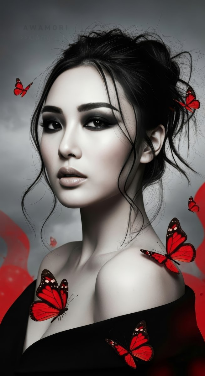 2022Awa's tweet photo. 🦋
#redbutterfly #aiportrait #aiphotography #aigravure #aigirl #photoshop #lightroom #photorealism #forge #firefly #imagen4 #4k https://t.co/WbdZPD4SK2