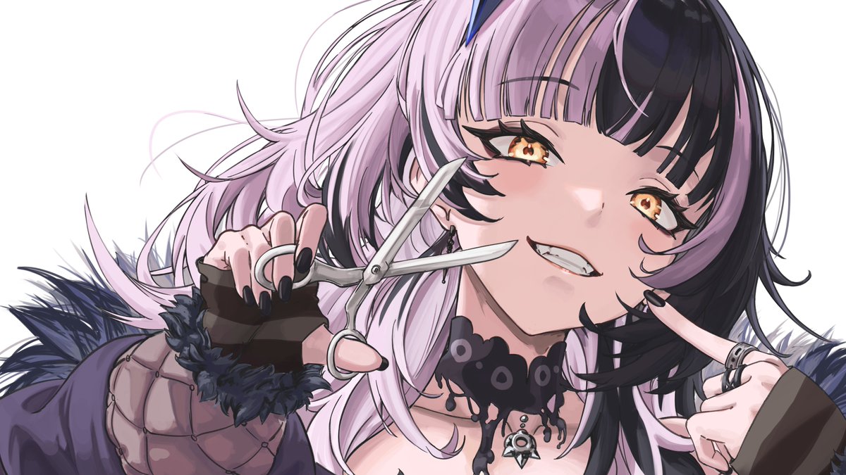 HuemarTanuki's tweet image. What is she doing with those scissors? #ShiorinSketch